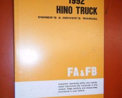1992 Hino FB Truck Owner's Manual