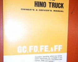 1992 Hino FD Truck Owner's Manual