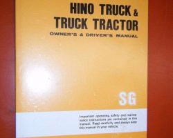 1992 Hino SG Truck Owner's Manual