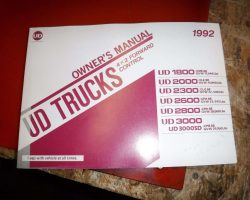 1992 UD Trucks UD3000SD Models Operator's Manual