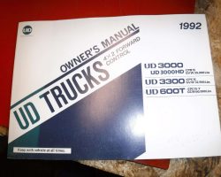 1992 UD Trucks UD3000HD Models Operator's Manual