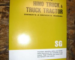 1993 Hino SG Truck Owner's Manual