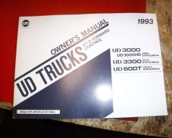 1993 UD Trucks UD3300 Models Operator's Manual