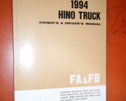 1994 Hino FA Truck Owner's Manual
