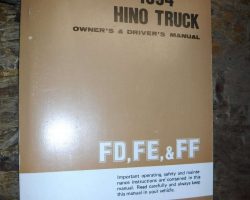 1994 Hino FE Truck Owner's Manual