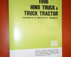 1996 Hino SG Truck Owner's Manual