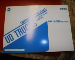 1996 UD Trucks UD1400 Models Operator's Manual