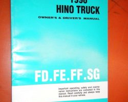 1998 Hino FF Truck Owner's Manual