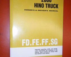 2000 Hino FD Truck Owner's Manual