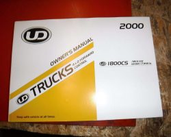 2000 UD Trucks UD1800CS Models Operator's Manual