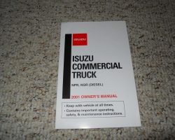2001 Isuzu NQR Truck Owner's Manual