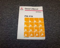 2010 Mitsubishi Fuso FG Models Owner's Manual