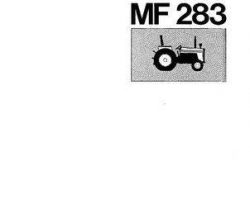 Massey Ferguson 3587415M2 Operator Manual - 283 Tractor (eff sn 001002, Brazil)