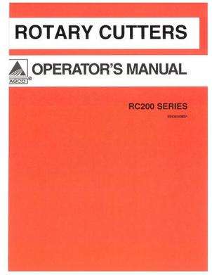 AGCO 3643650M91 Operator Manual - RC248 / RC260 / RC272 Rotary Cutter