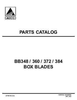AGCO 3643666M92 Parts Book - BB348 / BB360 / BB372 / BB384 Box Blade