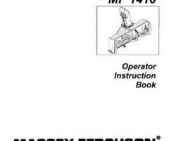 Massey Ferguson 4263097M2 Operator Manual - 1410 Snow Blower