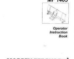 Massey Ferguson 4263260M1 Operator Manual - 1405 Dozer Blade