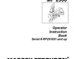 Massey Ferguson 4263457M2 Operator Manual - 2360 Snow Blower (eff sn RP25105)