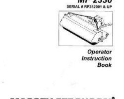 Massey Ferguson 4263787M1 Operator Manual - 2330 Rotary Broom (eff sn RP252001)