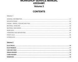 Massey Ferguson 9895 Combine, Volume 2 ONLY, Service Manual Packet