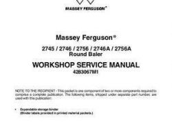 Massey Ferguson 2745 2746 2746A 2756 2756A Round Baler Service Manual Packet