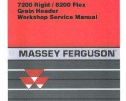 Massey Ferguson 7200 Rigid 8200 Flex Grain Header Service Manual