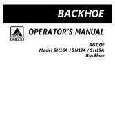 AGCO 4283161M3 Operator Manual - SH16A / SH17A / SH19A Backhoe