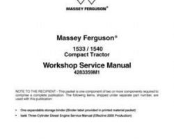 Massey Ferguson 1533 1540 Compact Tractor Service Manual Packet