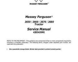 Massey Ferguson 2650 2660 2670 2680 Tractor Service Manual Packet