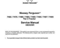 Massey Ferguson 7465 7475 7480 7485 7490 7495 7497 7499 Tier 3 Tractor Service Manual Packet