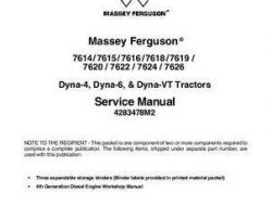 Massey Ferguson 7600 Series Tractor Service Manual Packet