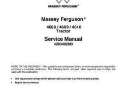 Massey Ferguson 4608 4609 4610 Utility Tractor Service Manual Packet