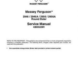 Massey Ferguson 2946 2946A 2956 2956A Round Baler Service Manual Packet