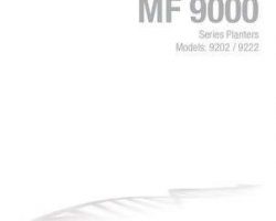 Massey Ferguson 9202 9222 Planter Service Manual