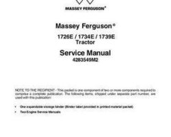 Massey Ferguson 1726E 1734E 1739E Compact Tractor COMPLETE Service Manual