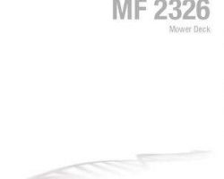 Massey Ferguson 4283560M1 Operator Manual - 2326 Mower Deck