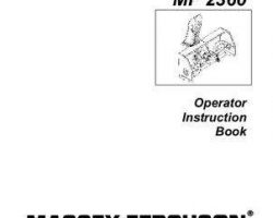 Massey Ferguson 4316312M2 Operator Manual - 2360 Snow Blower (requires subframe)