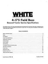 White Tractor 432810 Service Manual - 4-175 Tractor (Field Boss, 1980)