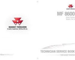 Massey Ferguson 8600 Series Tier4i Tractor Technician Service Book Service Manual