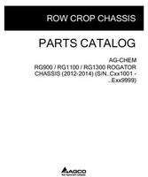 Ag-Chem 531261D1E Parts Book - RG900 / RG1100 / RG1300 RoGator (chassis, eff Cxxx1001, 2012)