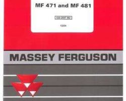 Massey Ferguson 6202697M2 Operator Manual - 471 / 481 Tractor (eff sn BNxxxxx, tier 2)