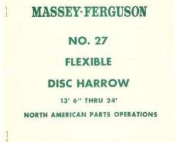 Massey Ferguson 651069M91 Parts Book - 27 Disc Harrow (flexible)