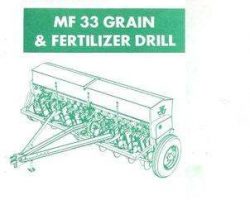 Massey Ferguson 651097M97 Parts Book - 33 Grain Drill (incl. attachments)