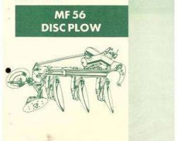 Massey Ferguson 651116M92 Parts Book - 56 Disc Plow (reversible)