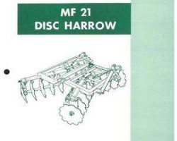 Massey Ferguson 651175M95 Parts Book - 21 Disc Harrow