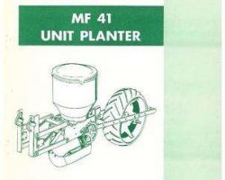 Massey Ferguson 651239M93 Parts Book - 41 Unit Planter