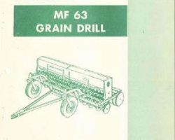 Massey Ferguson 651280M93 Parts Book - 63 Grain Drill
