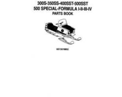 Massey Ferguson 651301M92 Parts Book - 300S / 350SS / 400SST / 500SST / Formula 3-4 Snowmobile