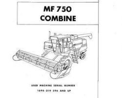 Massey Ferguson 651435M91 Parts Book - 750 Combine (eff sn 19596)