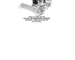 Massey Ferguson 651442M93 Parts Book - 860 Combine (prior sn 19114)